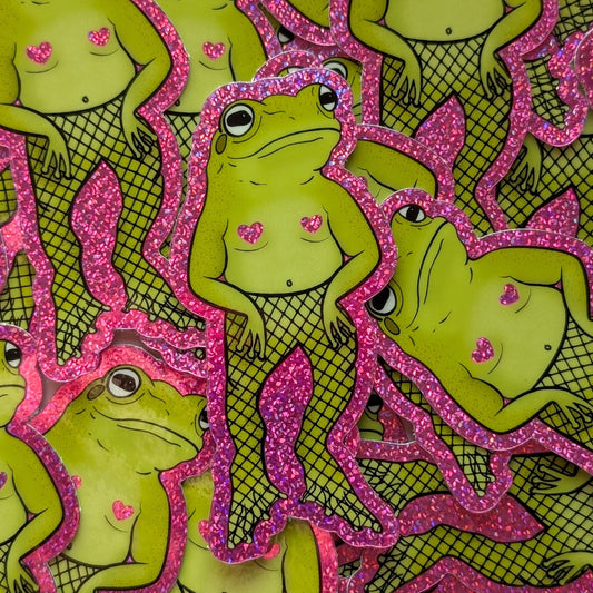 Sexy frog glitter sticker