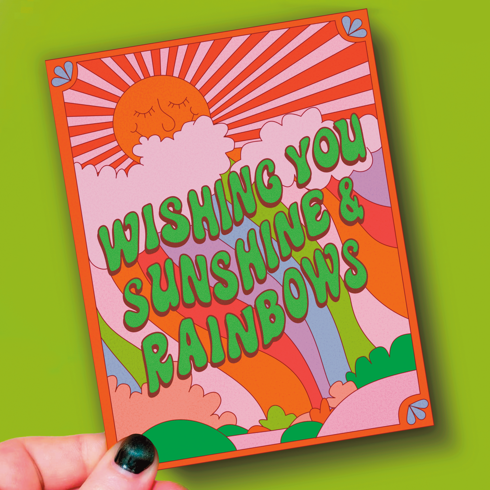Wishing you sunshine greeting card : No biodegradable cello sleeve