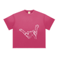 Pick Me up Right MEOW sun fade raw edge Tee (Kolache pose)
