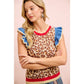 Leopard Loves Blue Ruffle Sweater Vest