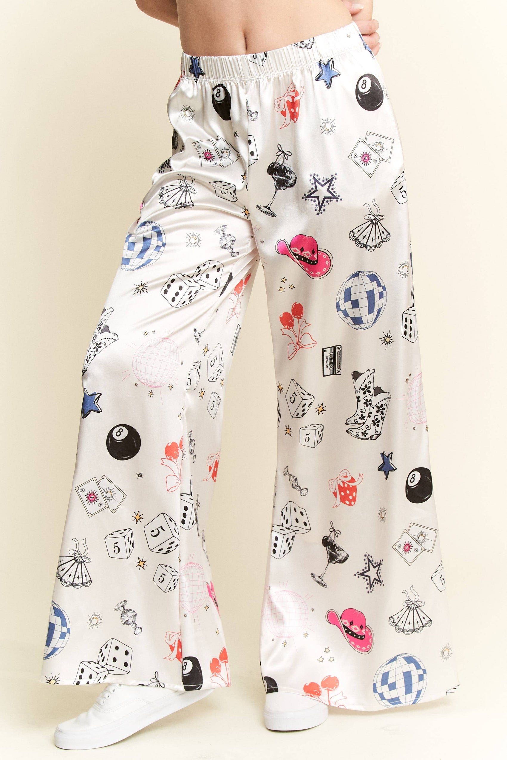 Party Collage Funky Satin Pants