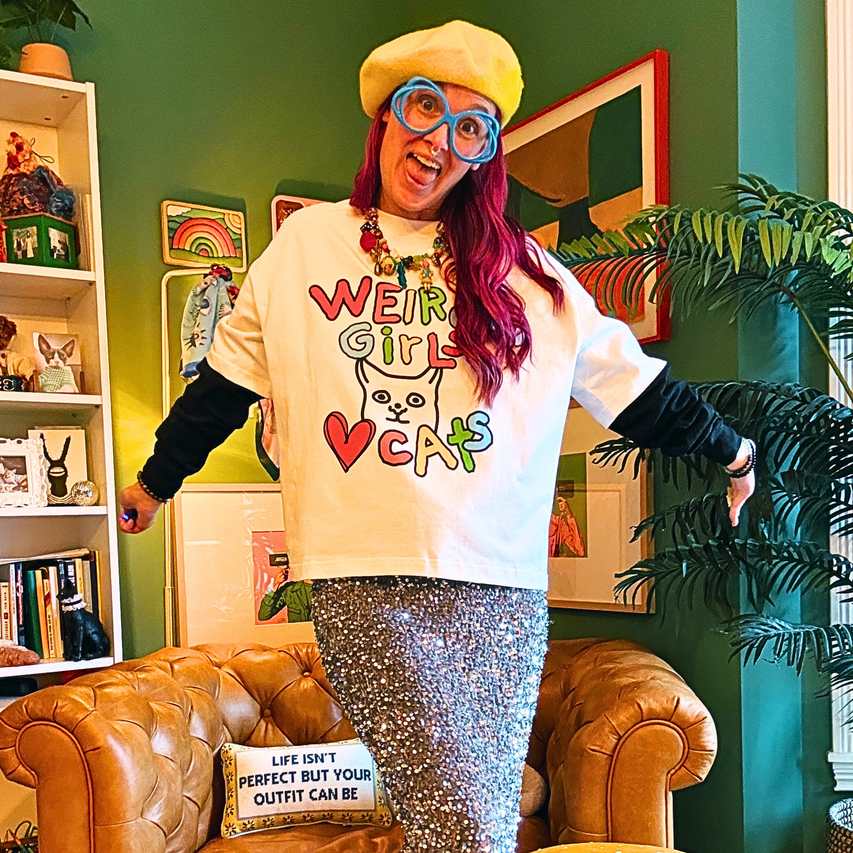 Weird Girls Love Cats Layered Long Sleeve
