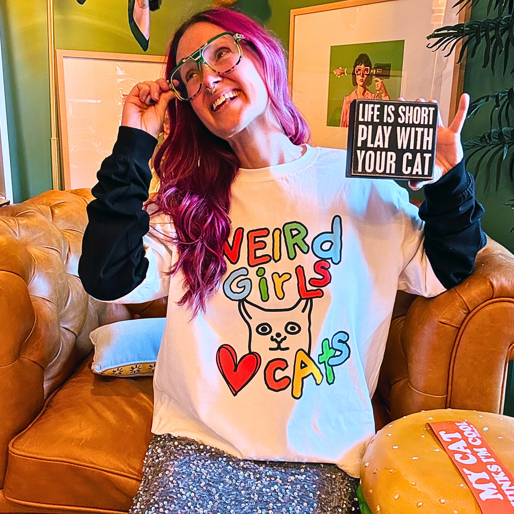 Weird Girls Love Cats Layered Long Sleeve