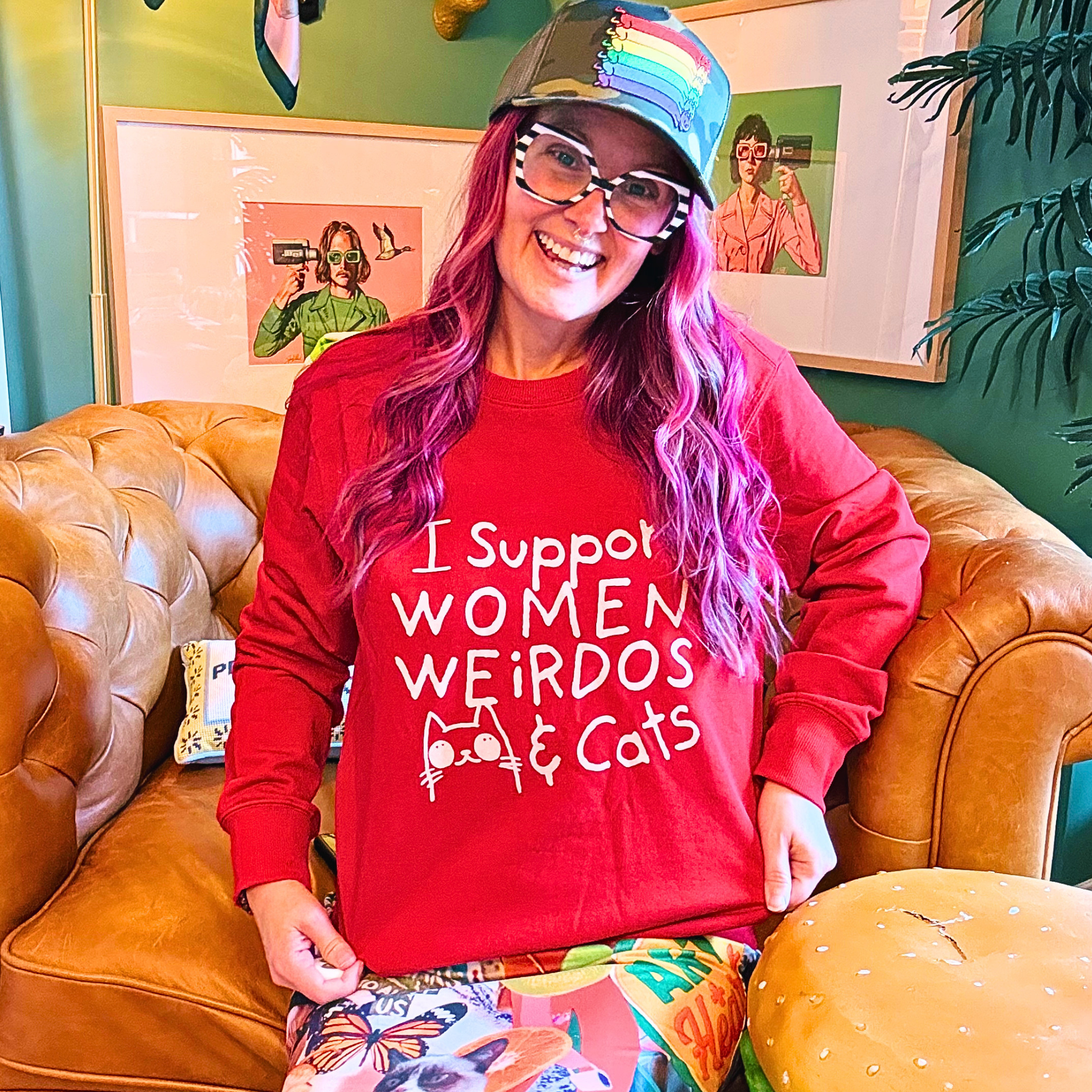 I Support Women, Weirdos & Cats Unisex Sweatshirt