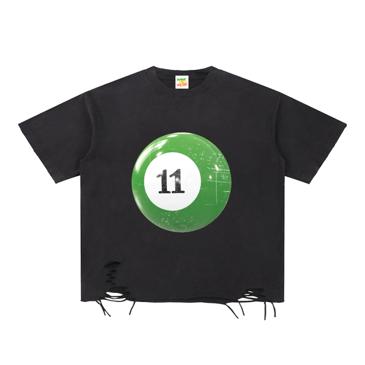 11 Ball Snow Washed Raw-Hem Tee