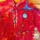 One of One: Happy Mess Rainbow Red Smiley Hoodie