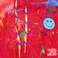 One of One: Happy Mess Rainbow Red Smiley Hoodie