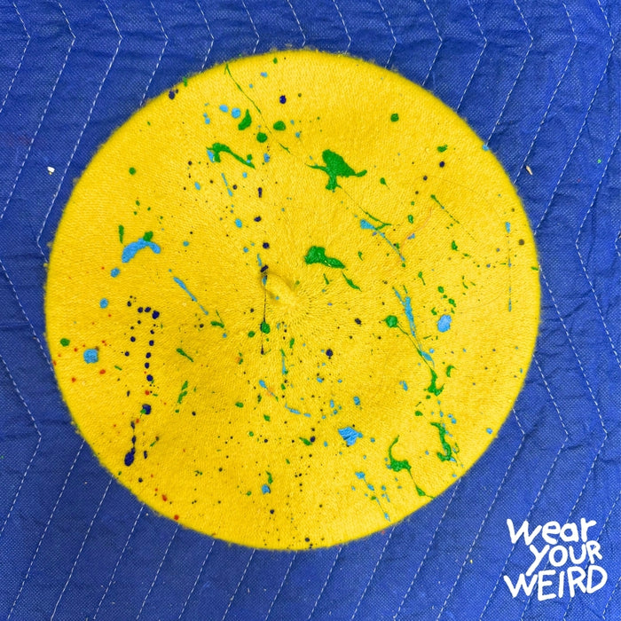 One of One: Splatter Happy Beret in Yellow 💛