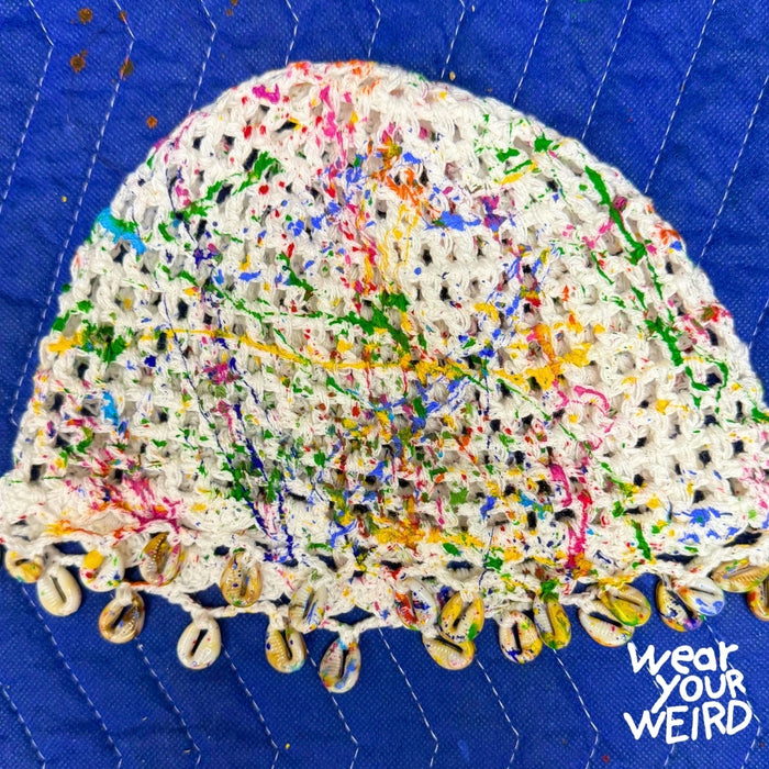One of One: Confetti Chaos Crochet Skull Cap