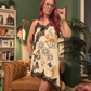 Slip Dress – Shortie White with Black Trim