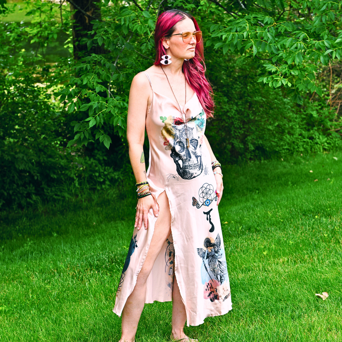 Slip Dress – Blush Skull & Beads