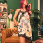 Slip Dress – Shortie White with Black Trim
