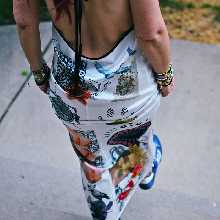 Slip Dress – Bodycon Rock N Roll Print