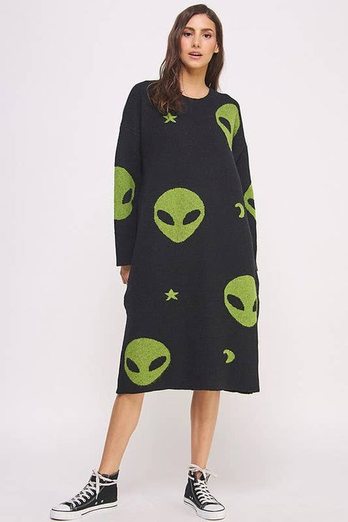 Alien Oversized Knit Sweater Dress (Plus Size)