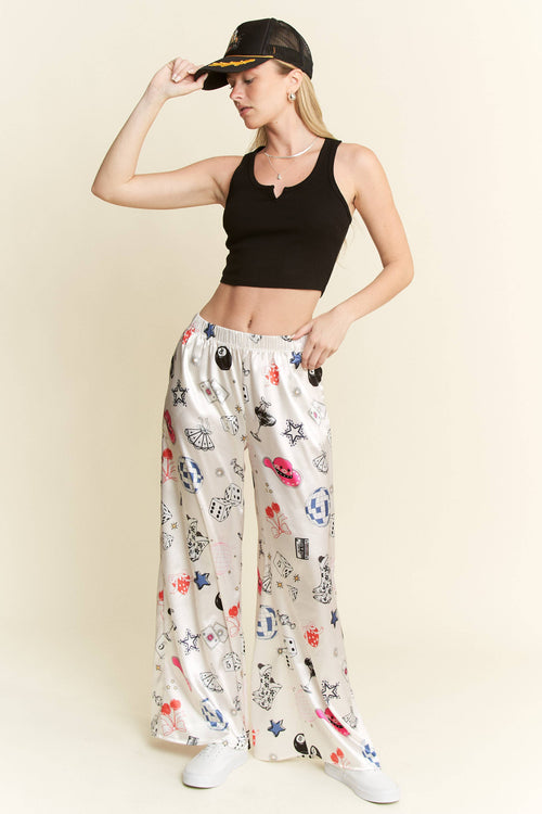 Party Collage Funky Satin Pants