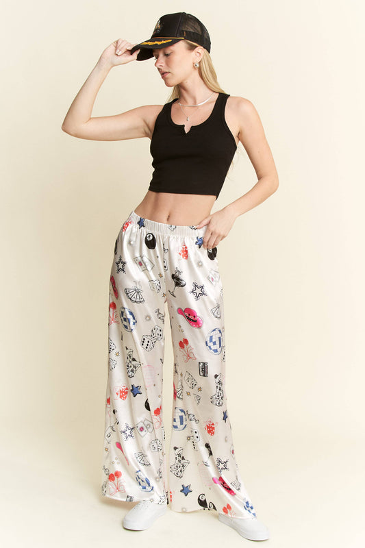 Party Collage Funky Satin Pants