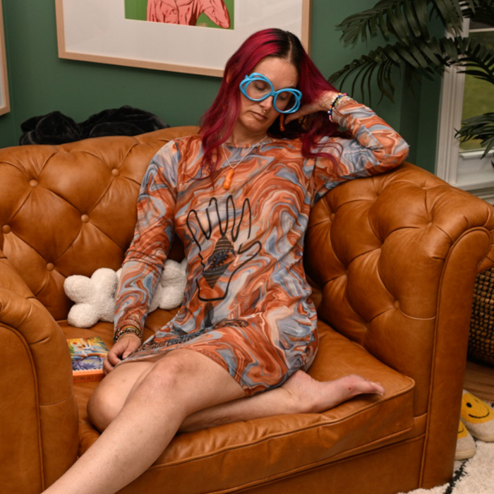 Mesh Dress – Marble Rust Evil Eye Protection Print