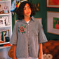 Bloom Where You are Planted Oversized Vertical Stripe Boxy Shirt