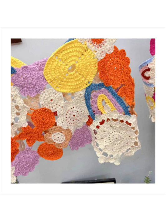 Multicolor Crochet Flower Top