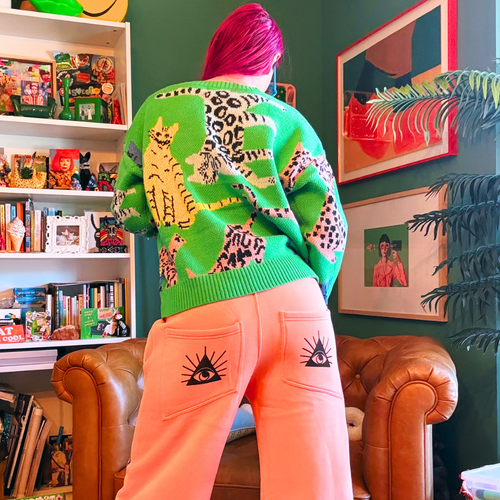 Green Is My Favorite Color & Cats Are My Personality Sweater