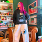 Grow Your Own Way Vintage Washed Frayed-Hem with Pockets Hoodie