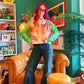 Happy Little Accident Cropped Colorful Jacket