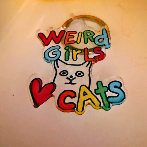 Weird Girls Love Cats Keychain