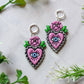 Hand painted pastel Sacred Heart Earrings (COMING BACK SOON)