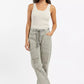 Drawstring Striped Twill Barrel Pants