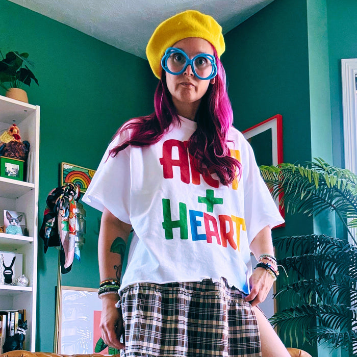 Art+ Heart Vintage Wash Boxy Distressed Hem T-Shirt