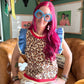 Leopard Loves Blue Ruffle Sweater Vest