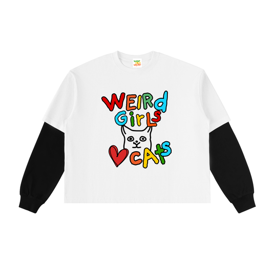 Weird Girls Love Cats Layered Long Sleeve