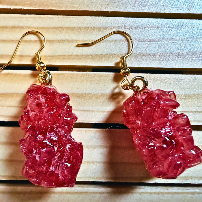 Red Hand rock Candy Earrings