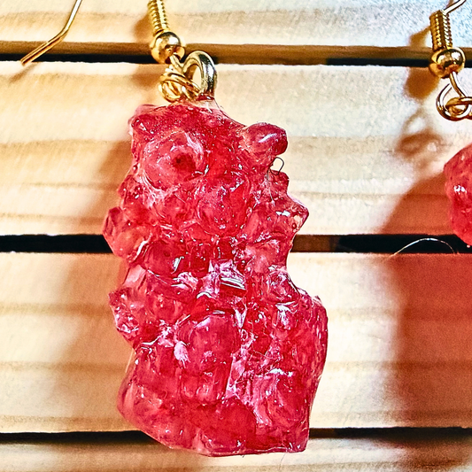 Red Hand rock Candy Earrings