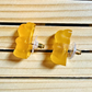 Yellow Gummy Bear Flat back Earrings