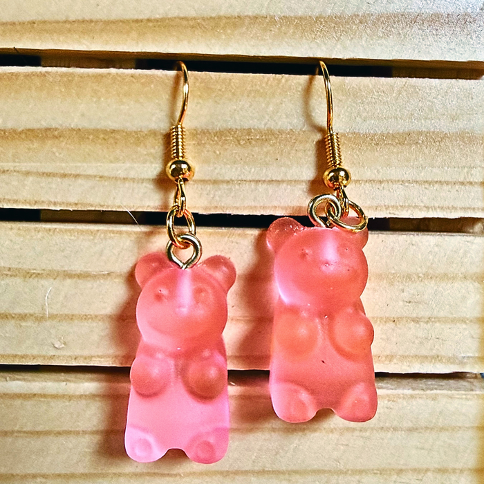 Hot Pink Gummy Bear Dangles