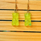 Neon Green Gummy Bear Dangles