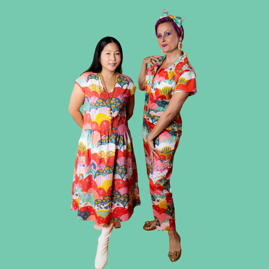 Jumpsuit in Mint & Strawberry Meadow Print