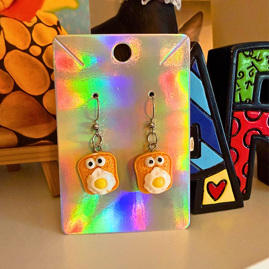 🍳 Eggcellent Toast Earrings