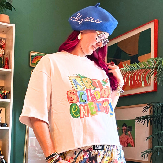 Yaaaas Queen! Embroidered Beret in Blue