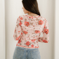 Rose Semi Sheer Crew Neck Long Sleeve Mesh Layering Top