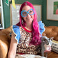 Leopard Loves Blue Ruffle Sweater Vest