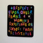 Respect Resistance Glitter Sticker