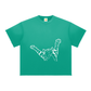 Pick Me up Right MEOW sun fade raw edge Tee (Kolache pose)