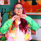 Happy Little Accident Cropped Colorful Jacket