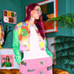 Happy Little Accident Cropped Colorful Jacket