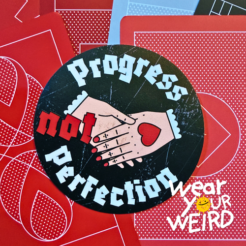 Progress Not Perfection UV Spot Gloss Sticker