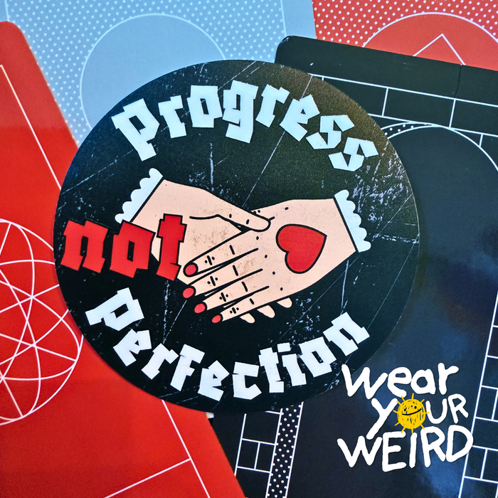 Progress Not Perfection UV Spot Gloss Sticker