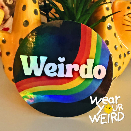 Weirdo Rainbow Holographic Sticker 3x3