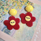 Smiley Flower Drop Earrings